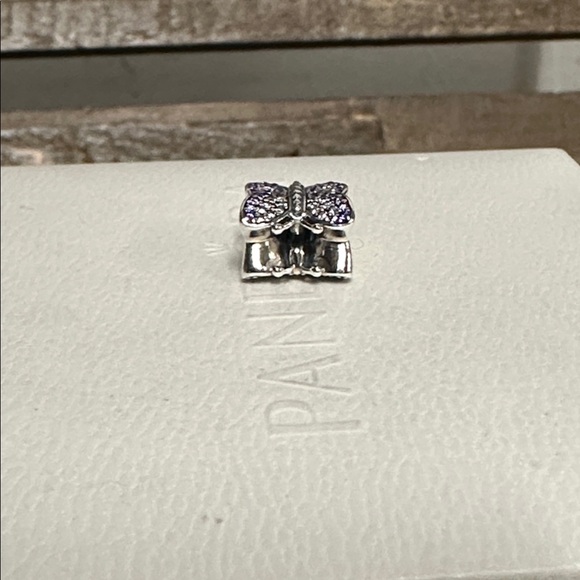 Pandora great shape sparkling butterfly purple cz pave crystal sterling charm - Picture 3 of 5